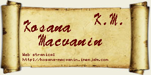 Kosana Mačvanin vizit kartica